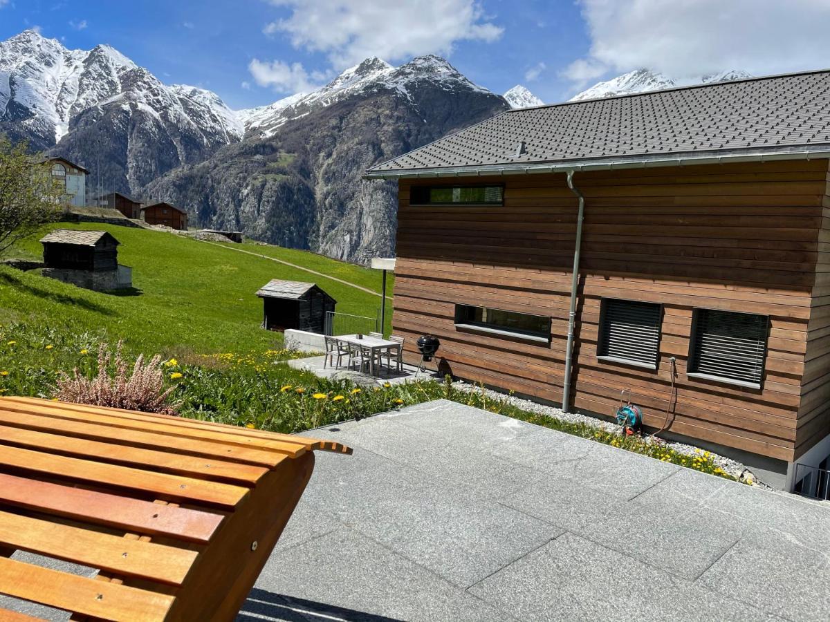 Ferienwohnung Schwarzhornblick Grächen Exterior foto