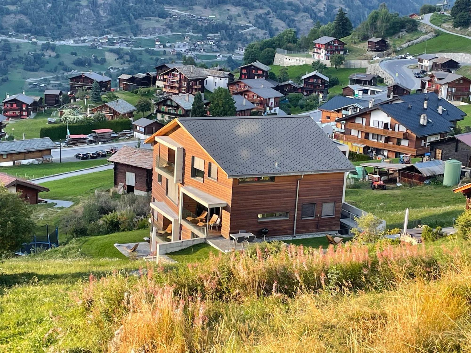 Ferienwohnung Schwarzhornblick Grächen Exterior foto